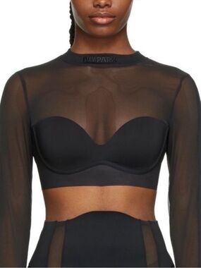 IVY PARK  Cropped Mesh Long Sleeve Top